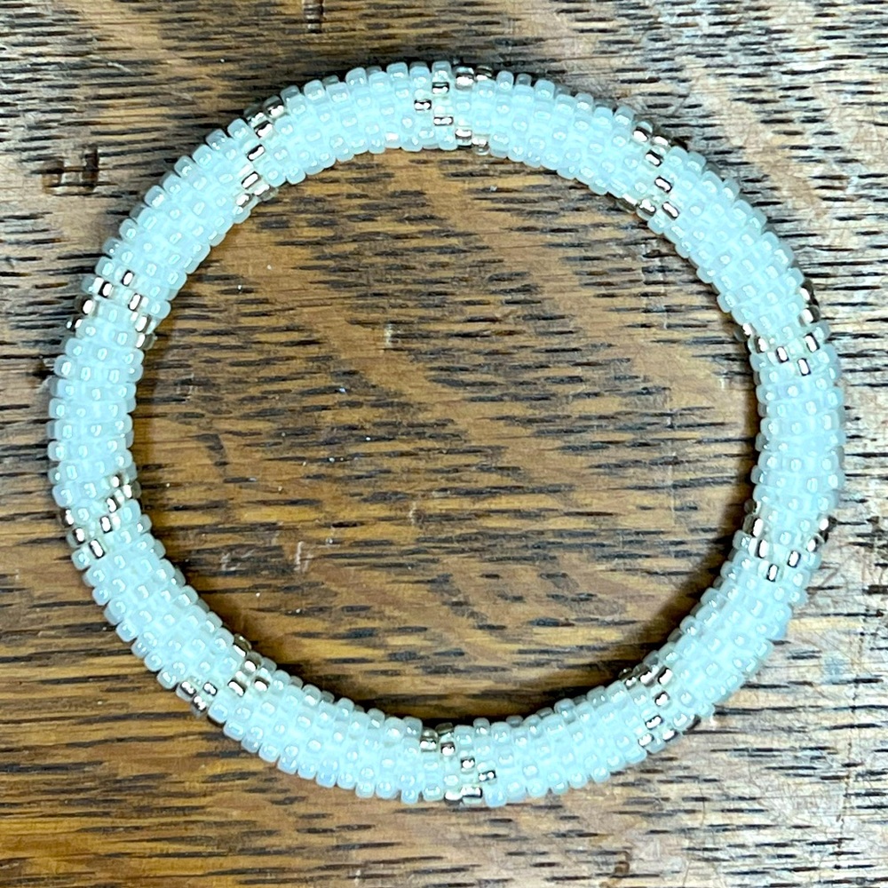 Sashka White/Champagne Beaded Bracelet